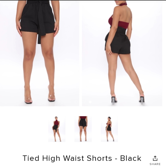 high waisted tie shorts